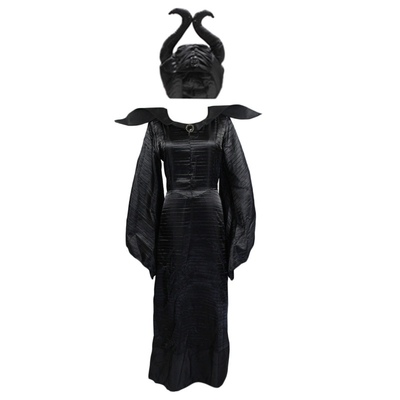Women Plus Size Halloween Movie Deluxe Black Long Gown Evil