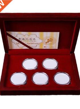 1pc Wooden Coin Storage Box 5 Grids Holder Display Case