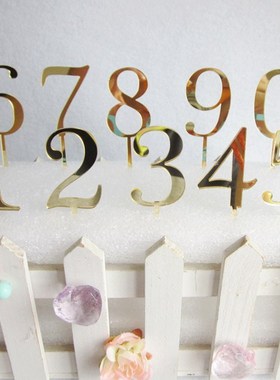 0~9 Numbers Acrylic Cake Topper Gold Mirror Birthday