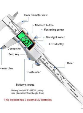 Digital Metal Caliper Stainless Steel Vernier Calipers