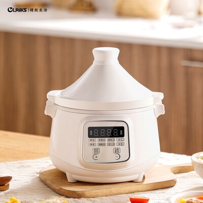 220V 1.6L 280w Automatic Electric slow cooker Cerac White po
