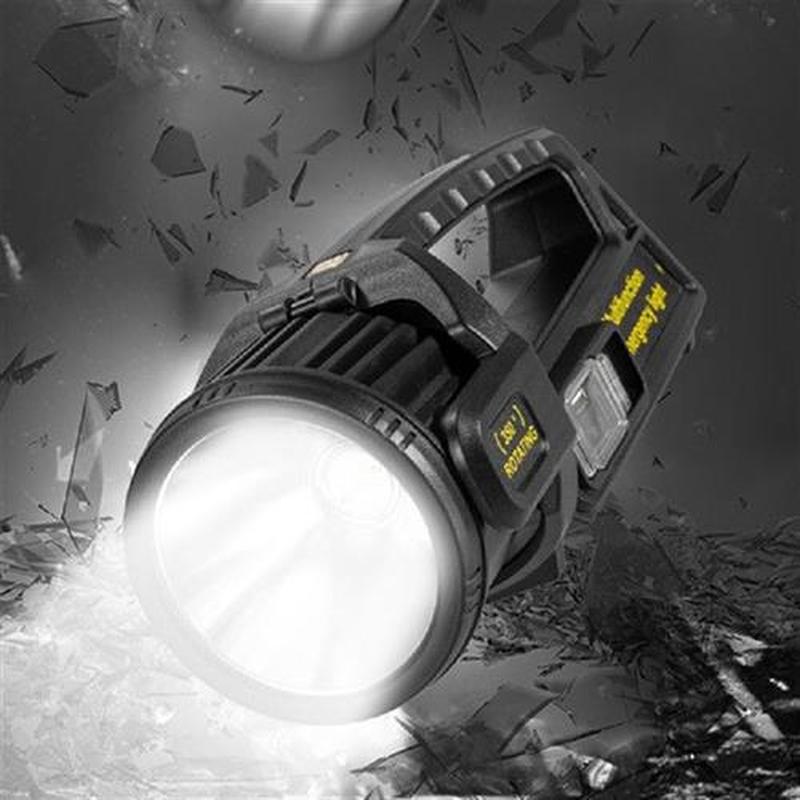LED Solar Flashlight Searchlight Multifunctional Emergency
