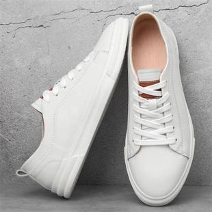 Classic shoes Men White Sneakers Soft genuine Leather Shoes
