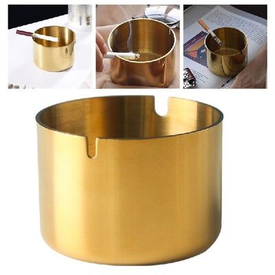 Stainless Steel Ashtray Portable Round Cigarette Tray