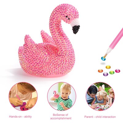 DIY Applique Rhinestone Flamingo Bird Kits 3D Mosaic Diamond