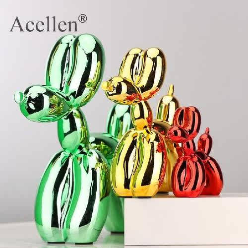 Animals Figurine Resin Cute Shiny Balloon Dog Shape Statue