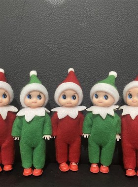 8cm Christmas Doll Xmas Elf 2 Color Styles Noel Tree Decor F