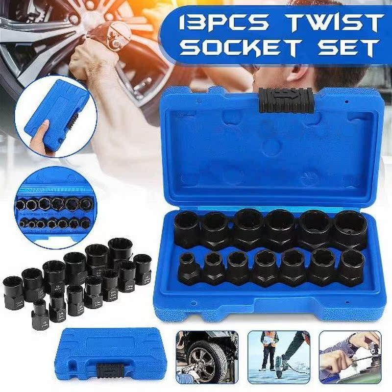 13Pcs Impact Damaged Bolt Nut Screw Remover Extractor