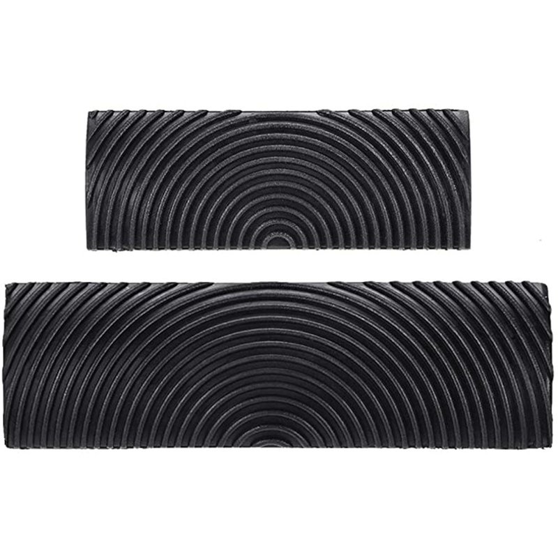 2 PCS Black Rubber Wood Grain Paint Roller 3 Inch 6 Inch