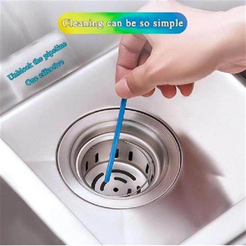 14PCS Drain Cleaning Sticks Clog Remover Pipe Dredging Rod