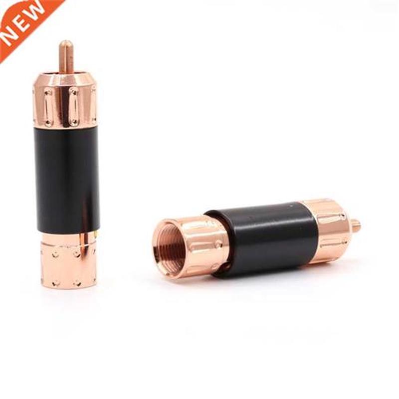 4pcs Red Copper Plated Solder RCA Connector Plug Phono HIFI