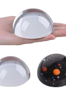 8cm Crystal Hemisphere Glass Half Ball Paperweight Quartz Sp