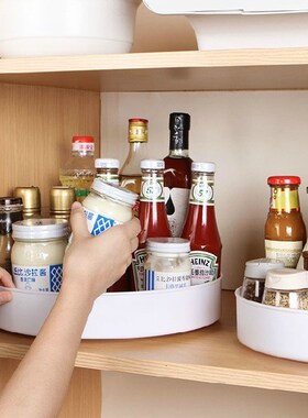 360 Rotation Cabinet Organizer Storage Spice Drink Cosmetic