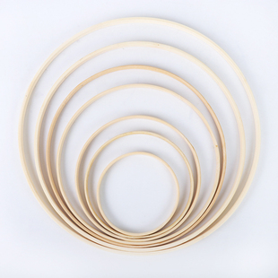 10Pcs Wooden Bamboo Floral Circle Hoop DIY Handmade Floral
