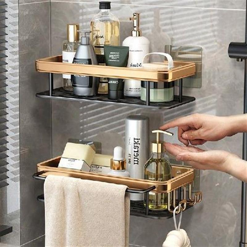 Punch-free Bathroom Shelf Wall Mounted Aluminum Shelves