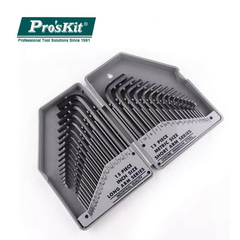 Pro'sKit 8PK-027 30Pcs Metric Inch Combination Hex K