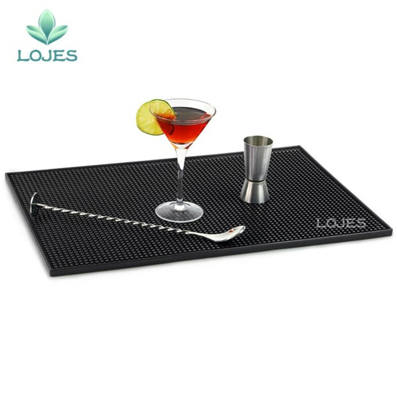 Rectangle Rubber Beer Bar Service Spill Mat for table black
