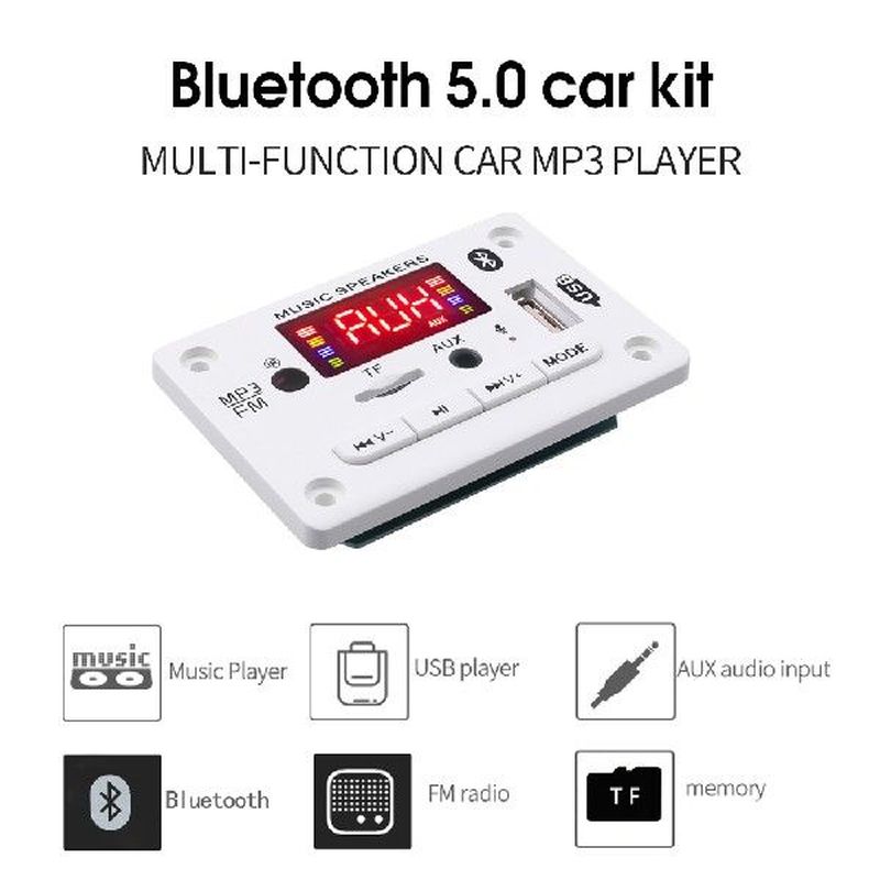 MP3 Decoder Decoding Board 5V 12V Module Big Color Screen