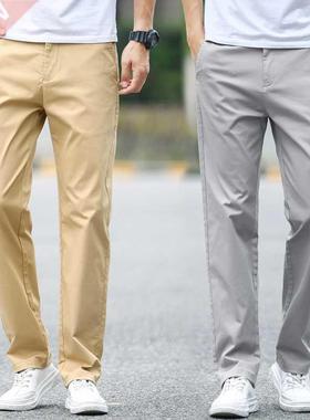 2021 Summer New Men's Thin Cotton Khaki Casu