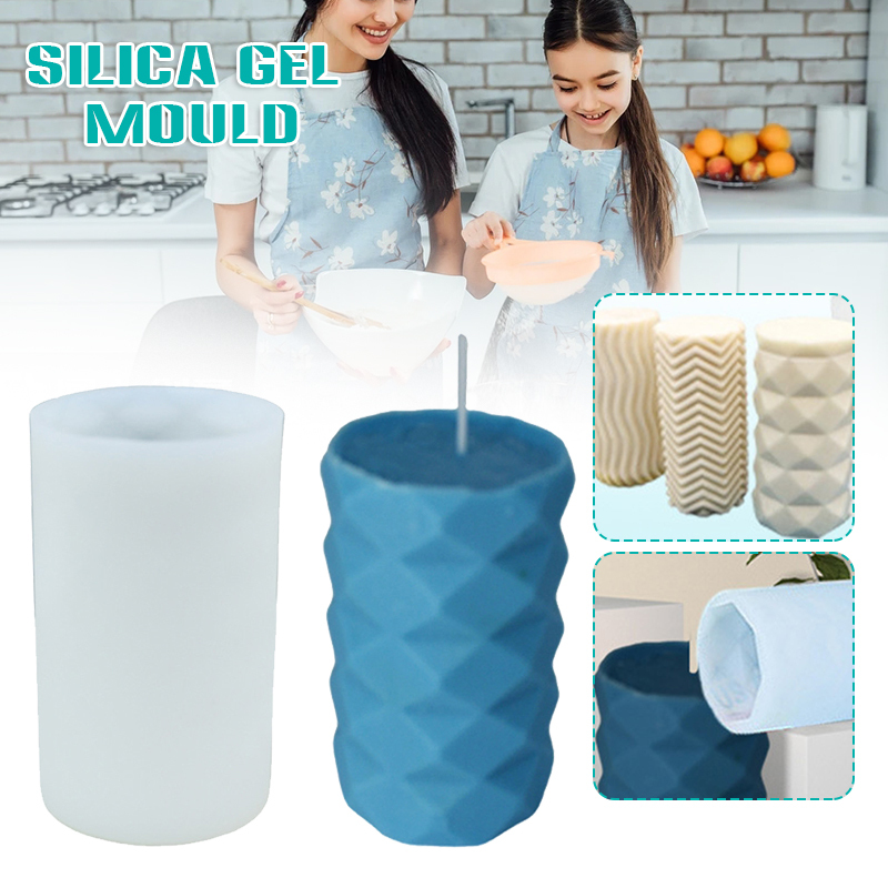 Geometric Cylinder Silicone Casting Die Soft Stencil DIY