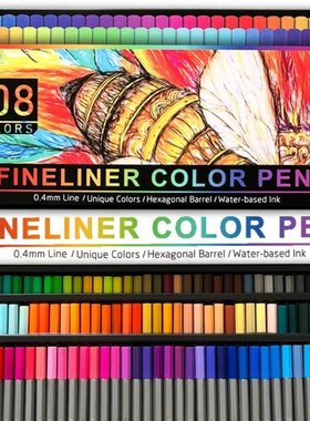 108 Fineliner Pens Colored Fine Tip Markers 0.4 mm Fine Poin