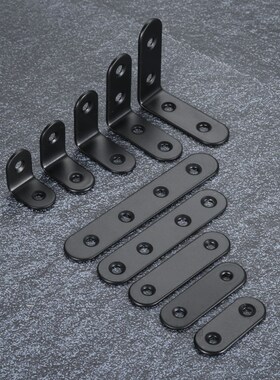 DRELD 10pcs Stainless Steel Supporting Black L-Shaped Bracke