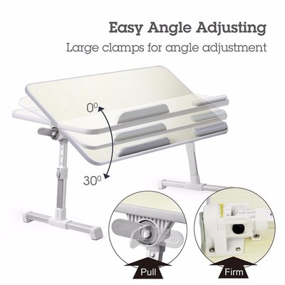 Adjustable Laptop Bed Table Free Lift Portable Lapdesk Stand