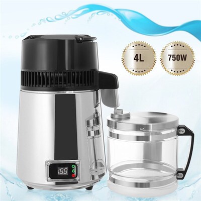 4L 750W Household Pure Water Distiller Electric Stainless St