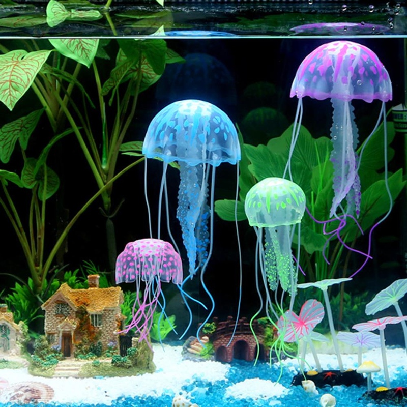 Colorful Artificial Glowing Effect Jellyfish Fish Tank Aquar