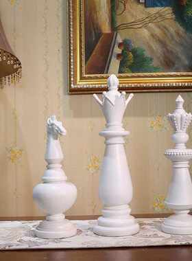 北欧三件套国际象棋书房办公室个性摆件现代简约家居装饰工艺品