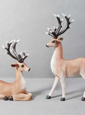 欧式麋鹿摆件家居客厅电视柜玄关桌面装饰创意家居摆件