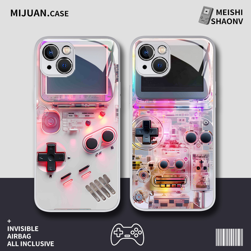 适用苹果手机壳液态玻璃游戏机