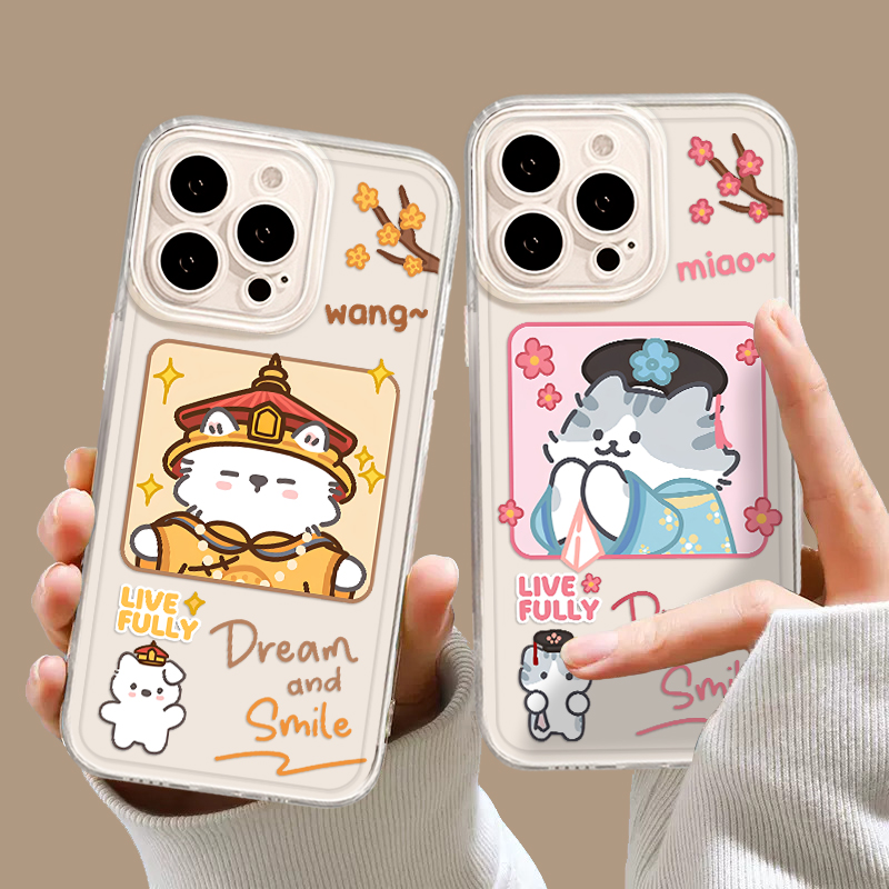 皇帝猫咪卡通可爱情侣手机壳适用