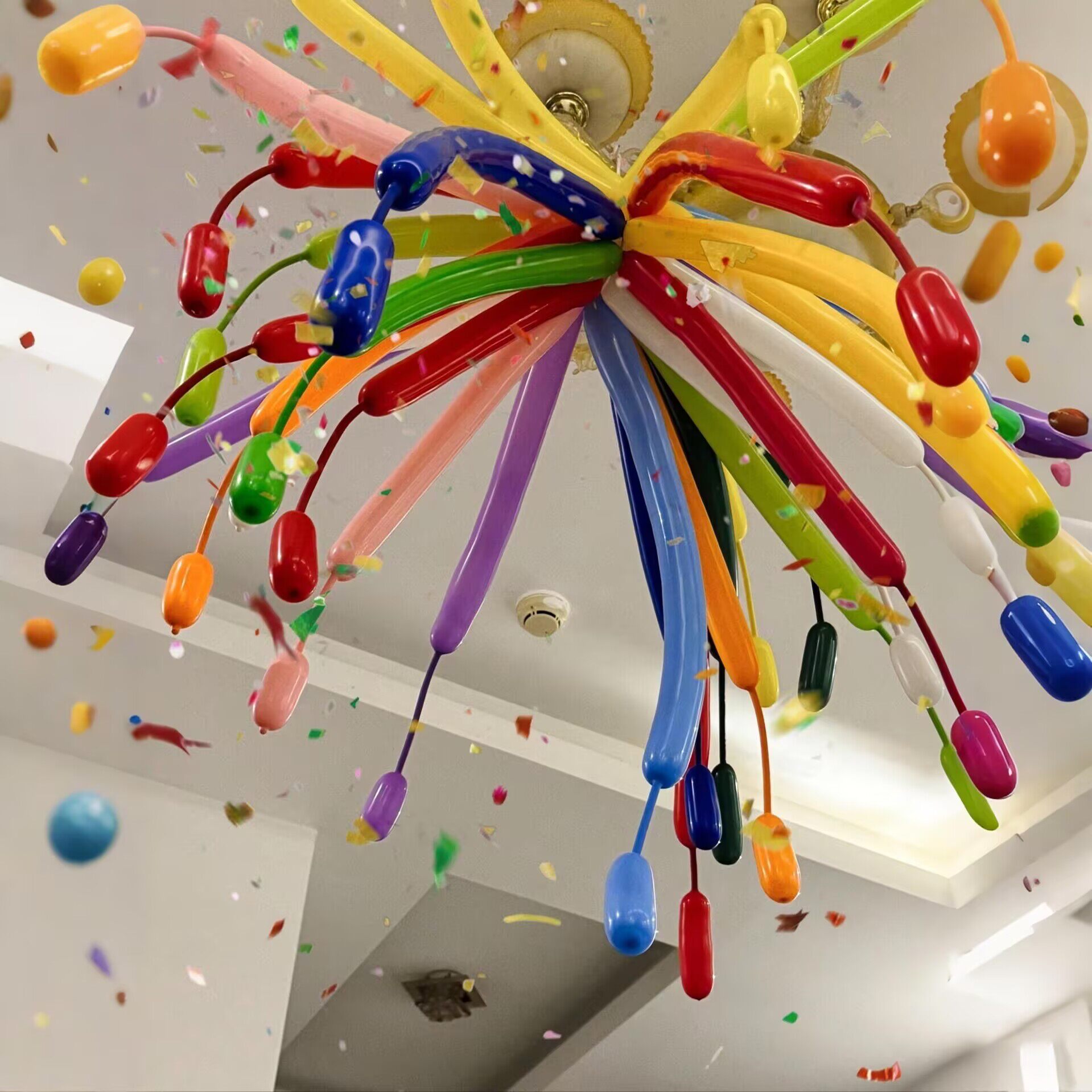 彩色烟花气球生日派对新年会开学装饰场景氛围布置室内拍照道具