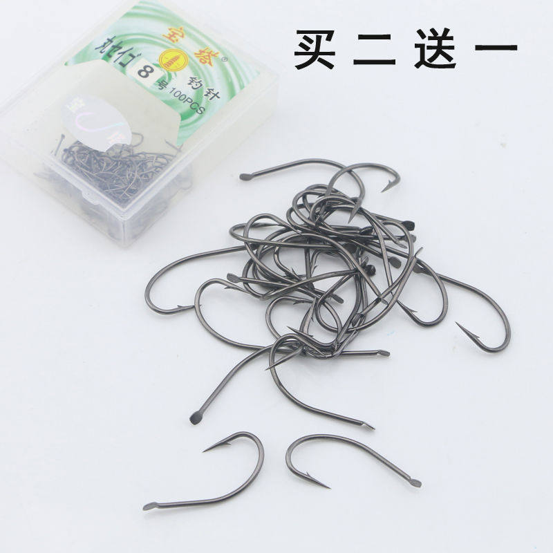 钓针一宝塔长柄钩丸世100枚有鱼钩鱼钩倒刺盒装钩4-28号买二送,户外/登山/野营/旅行用品,鱼钩,淘宝优惠券,粉丝福利购,淘宝优惠卷
