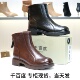 千百度2025后拉链粗跟厚底切尔西靴真皮女短靴子A25550936B01B02