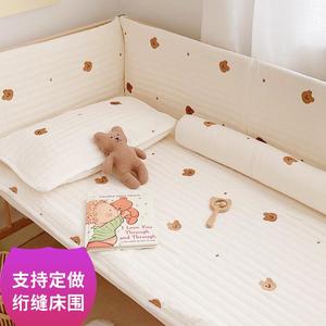 可定做婴儿床围软包可拆洗防撞挡护栏ins儿童宝宝拼接床靠围纯棉