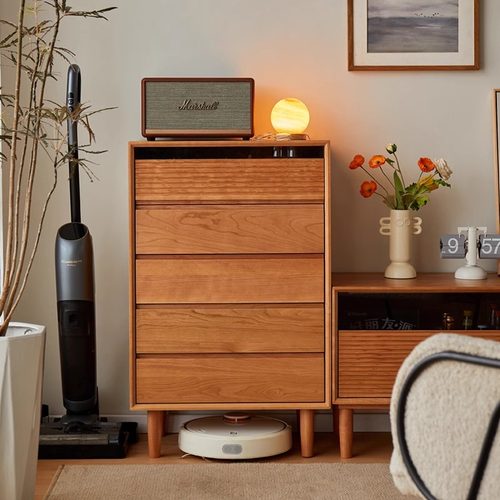 实木五斗柜樱桃木日式