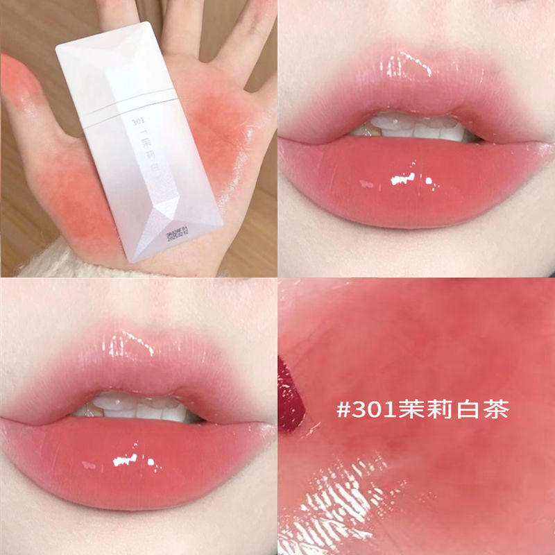 完美日记波光名片唇釉301茉莉白茶镜面水光口红平价学生官方正品