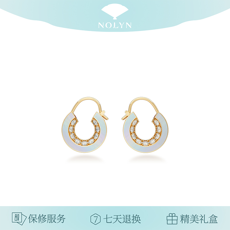 诺麟NOLYN月亮门系列白母贝轻奢耳饰百搭小众原创设计甜美高级感