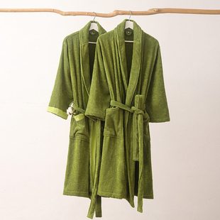 加大加长全棉浴袍浴衣睡袍家居服女情侣家用吸水 鲁素友品四季