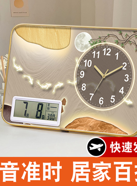 如梭静音万年历座钟可挂墙