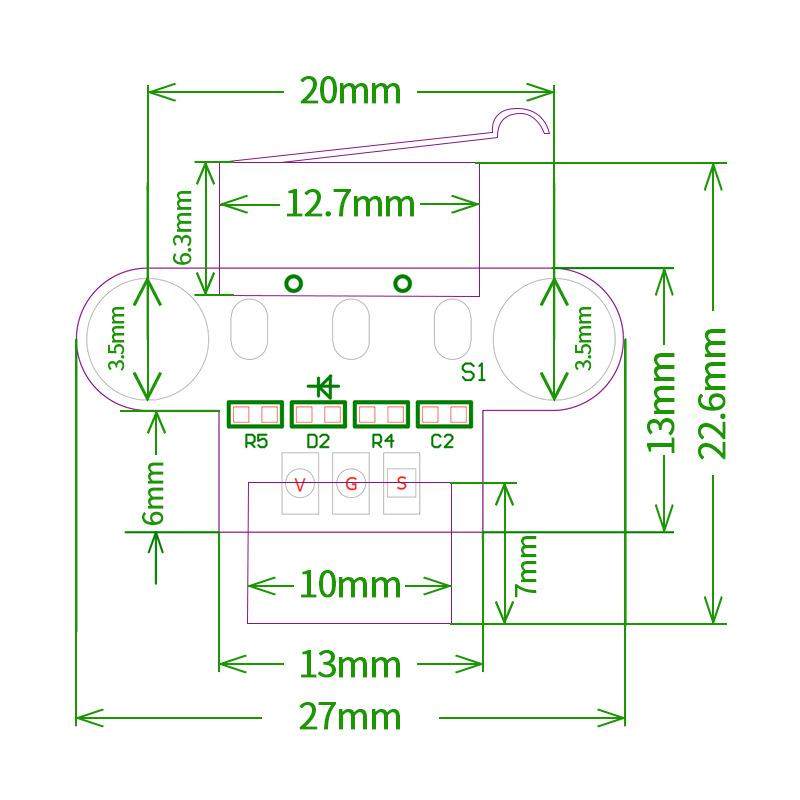 3D打机印主卧式限位板配件复械限机位开关Endstop卧式轻触行程位