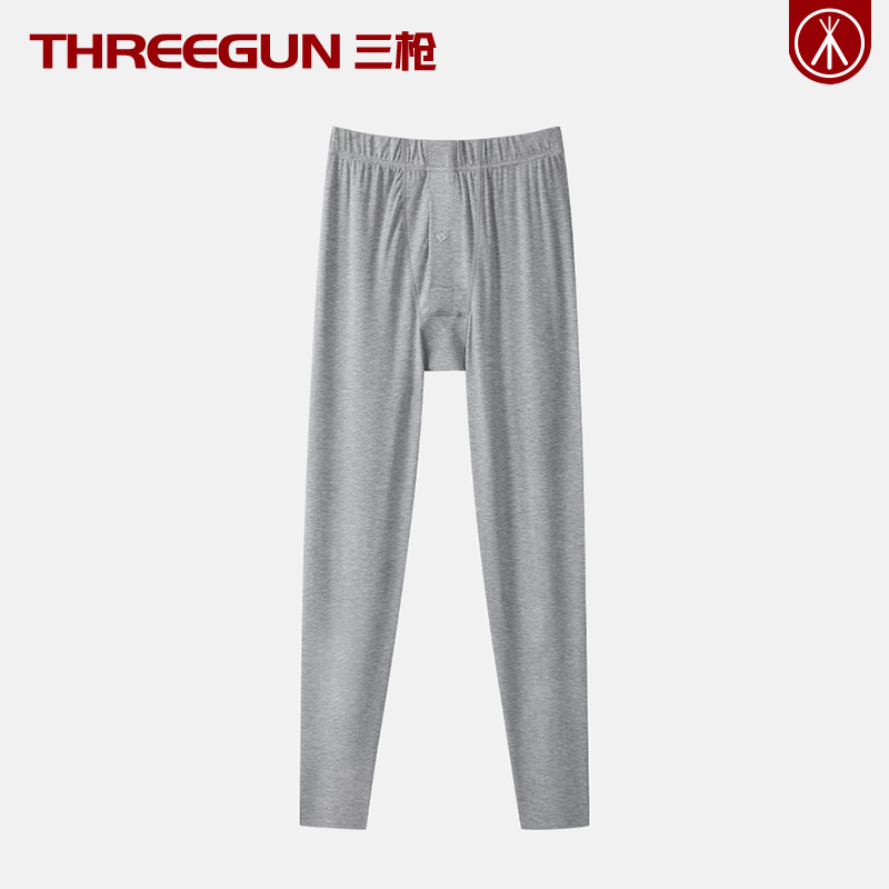 三枪男士中厚款单件保暖裤莫代尔密棉秋裤打底裤长绒棉青年舒绒冬
