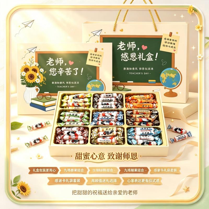 【教师节礼物】大白兔奶糖礼盒380g送男女老师糖果小学幼儿园
