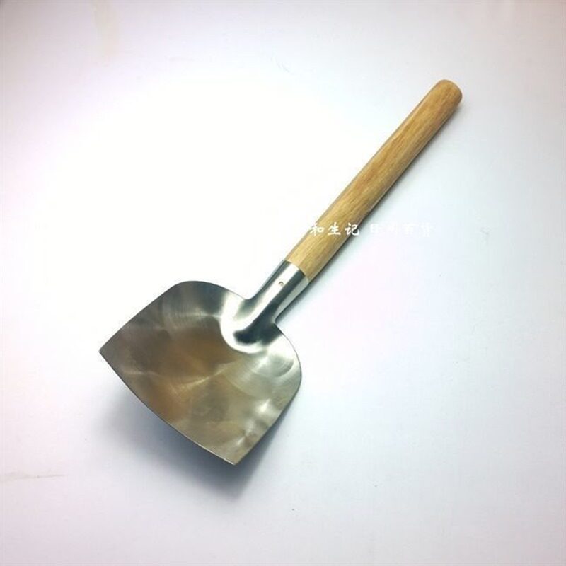 包邮传统防烫木柄锅铲不锈钢锅铲圆锅平底锅适用炒菜铲