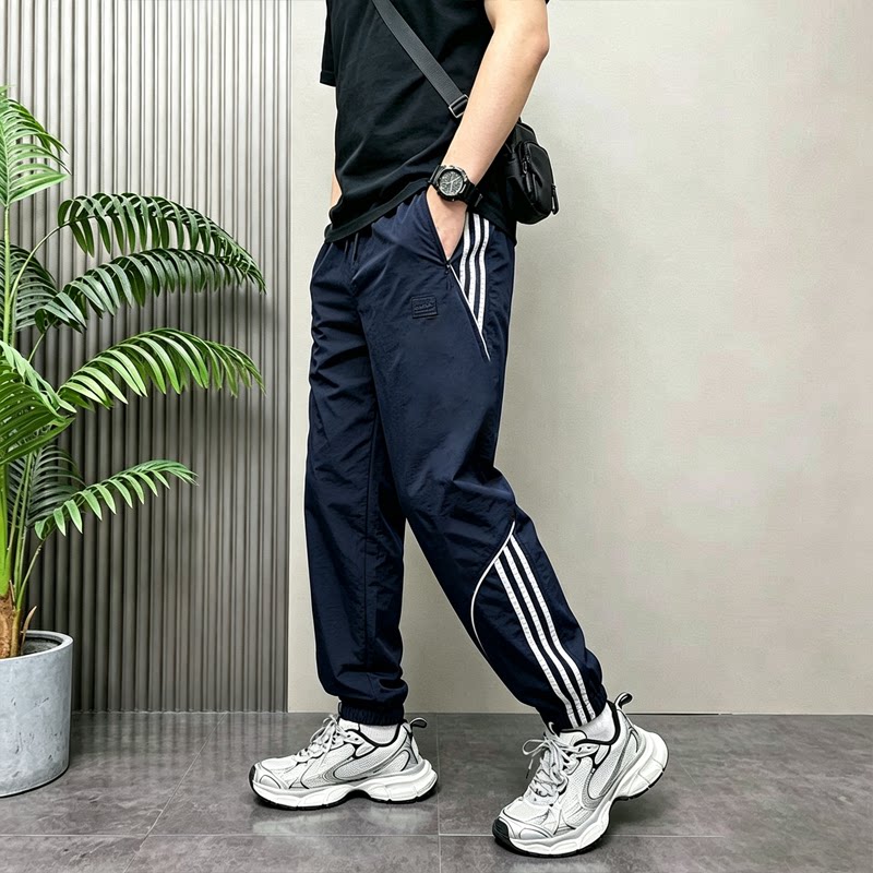 夏季休闲运动裤长裤男2026宽松美式工装束脚冲锋速干潮流薄款五分