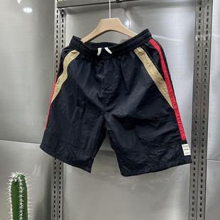 美式 短裤 潮流宽松条纹速干薄款 五分裤 沙滩裤 新款 运动男士 男夏季