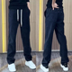宽松运动卫裤 高品质欧货条绒直筒休闲裤 男秋冬加绒纯色百搭阔腿裤