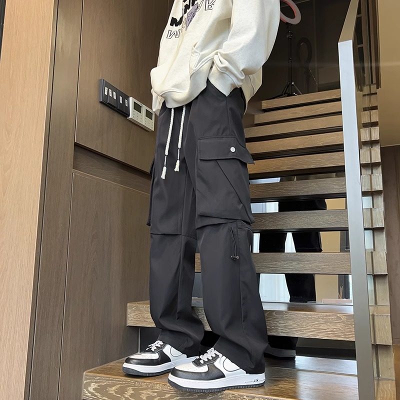工装裤男潮牌痞帅直筒阔腿休闲长裤春秋季潮流新款户外登山冲锋裤,男装,休闲裤,淘宝优惠券,粉丝福利购,淘宝优惠卷